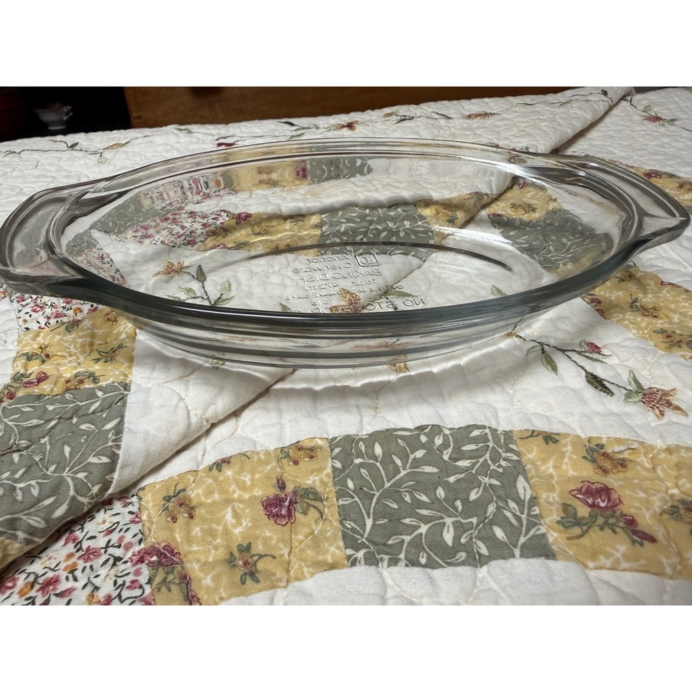 Anchor Hocking Ovenware Clear Glass Oval Baking Dish 16oz 10 Inch 1016 USA